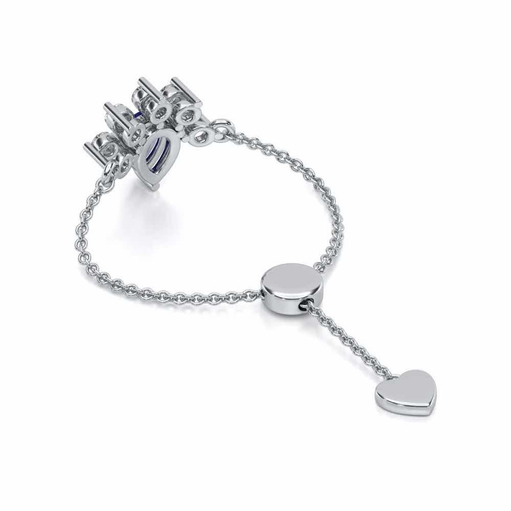 Violet Bask Adjustable Silver Ring - White Gold - Image 4