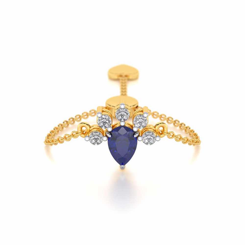 Violet Bask Adjustable Silver Ring - Yellow Gold - Image 1