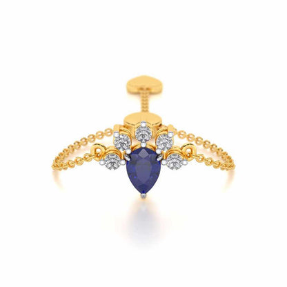 Violet Bask Adjustable Silver Ring - Yellow Gold - Image 1