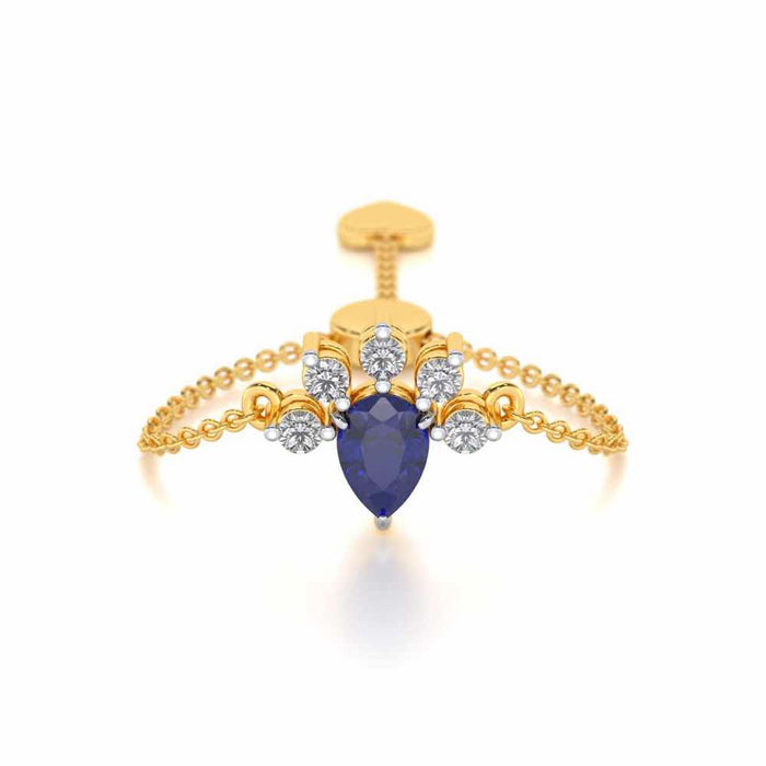 Violet Bask Adjustable Silver Ring - Yellow Gold - Image 1