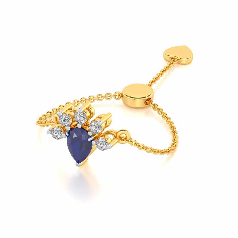Violet Bask Adjustable Silver Ring - Yellow Gold - Image 2