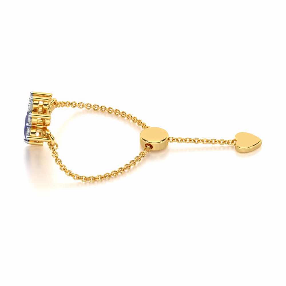 Violet Bask Adjustable Silver Ring - Yellow Gold - Image 3