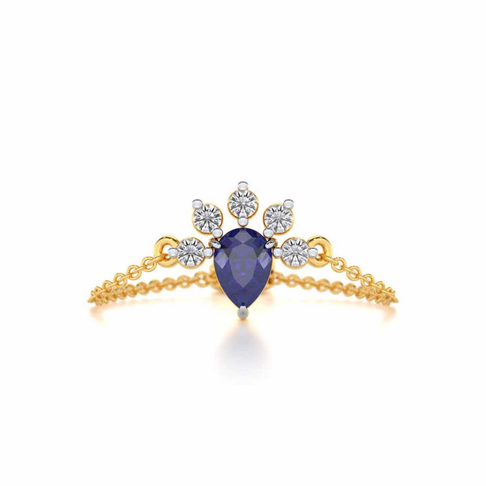 Violet Bask Adjustable Silver Ring - Yellow Gold - Image 5