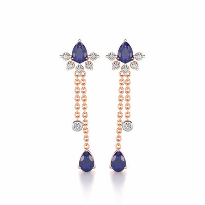 Violet Bask Silver Earrings - Rose Gold - Image 1