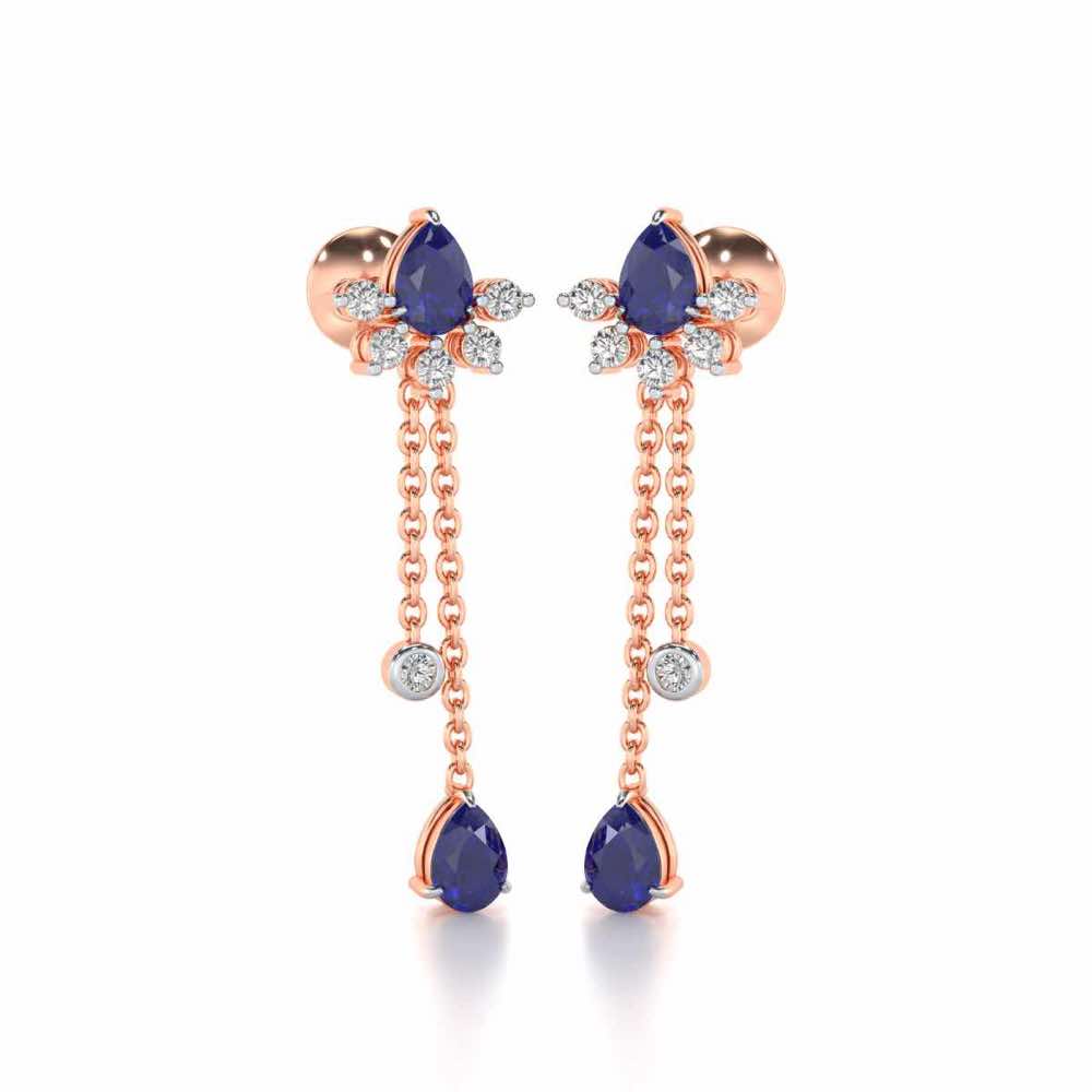 Violet Bask Silver Earrings - Rose Gold - Image 2