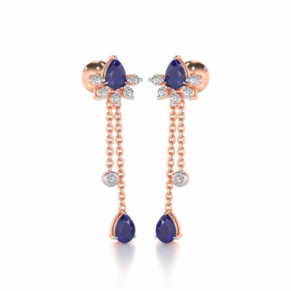 Violet Bask Silver Earrings - Rose Gold - Image 2