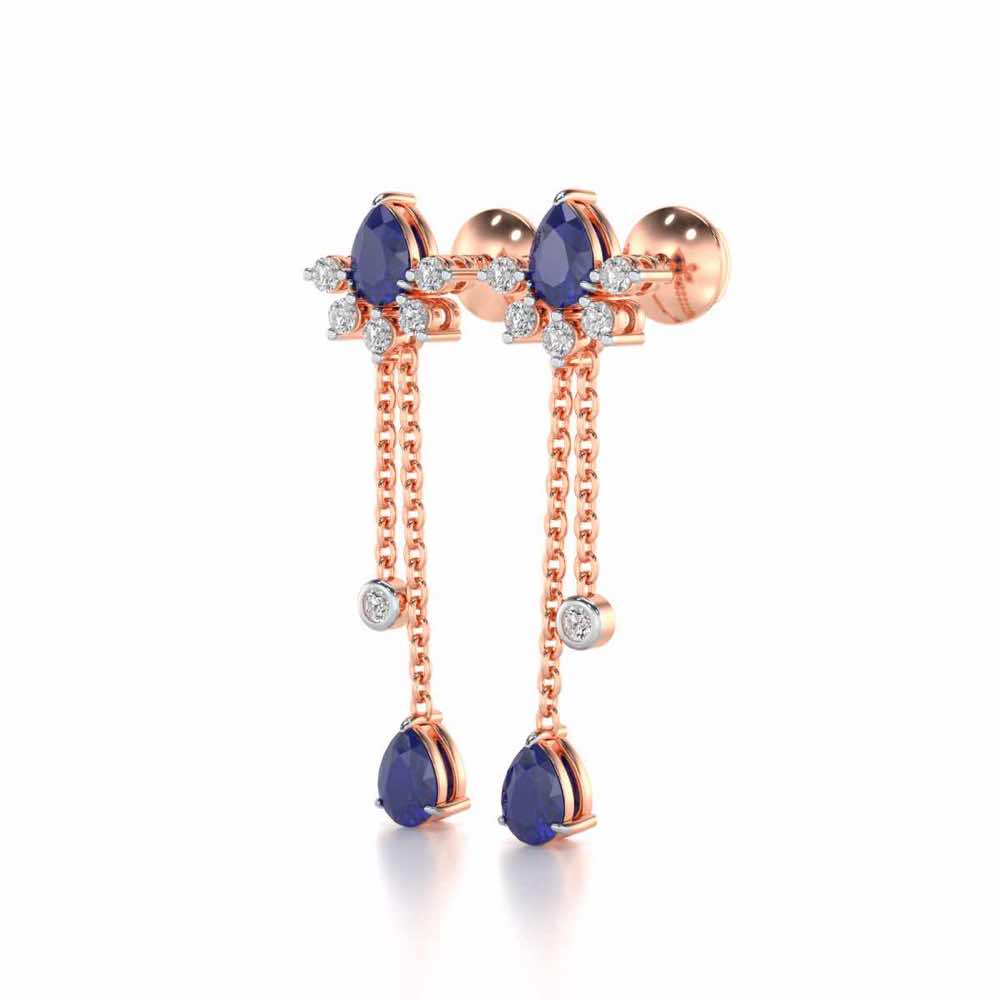 Violet Bask Silver Earrings - Rose Gold - Image 3