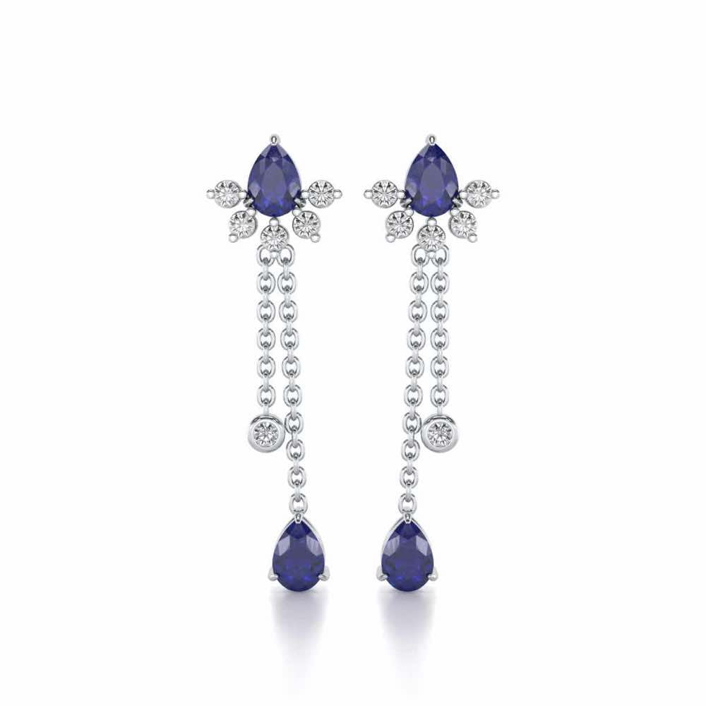 Violet Bask Silver Earrings - White Gold - Image 1