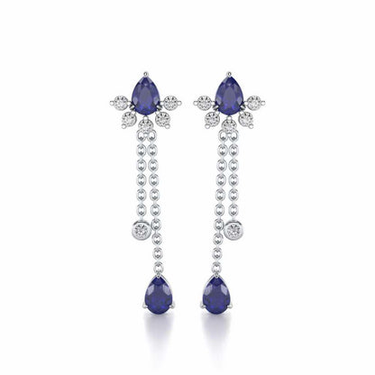 Violet Bask Silver Earrings - White Gold - Image 1