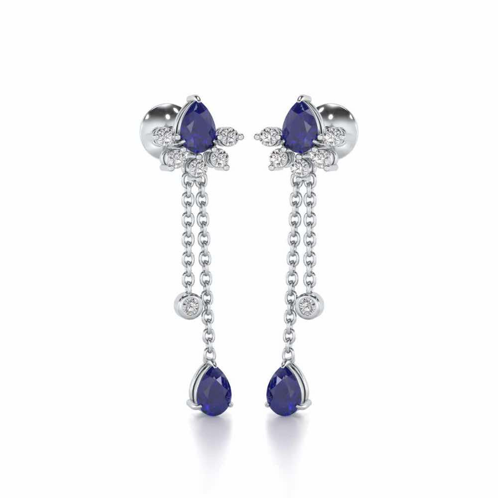 Violet Bask Silver Earrings - White Gold - Image 2