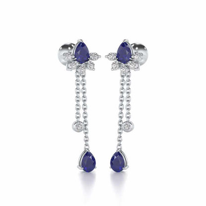 Violet Bask Silver Earrings - White Gold - Image 2
