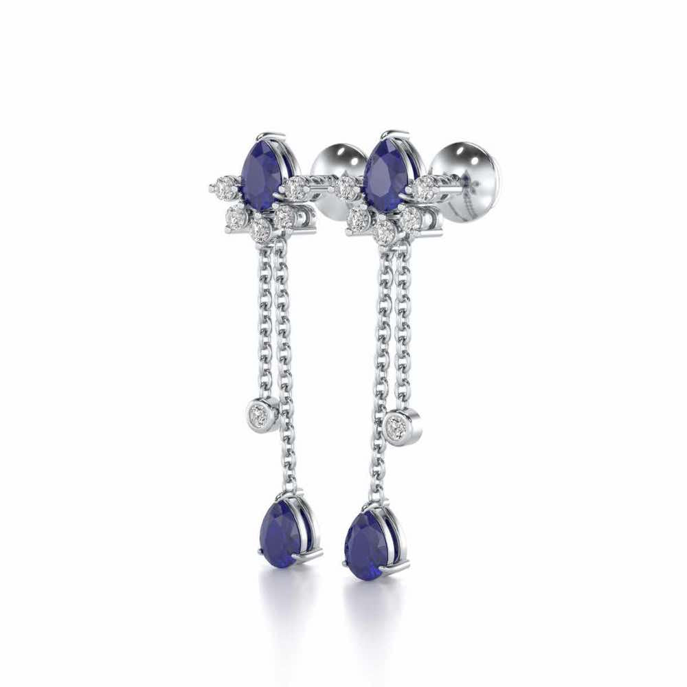 Violet Bask Silver Earrings - White Gold - Image 3