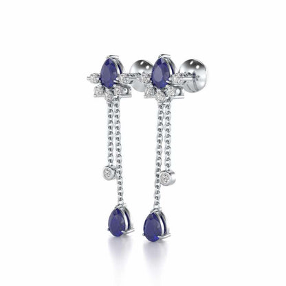 Violet Bask Silver Earrings - White Gold - Image 3