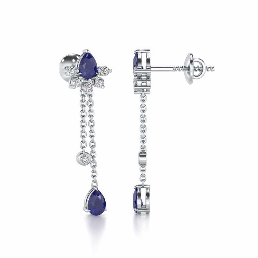 Violet Bask Silver Earrings - White Gold - Image 4