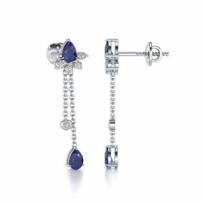 Violet Bask Silver Earrings - White Gold - Image 4
