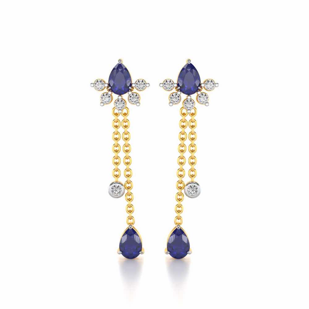 Violet Bask Silver Earrings - Yellow Gold - Image 1