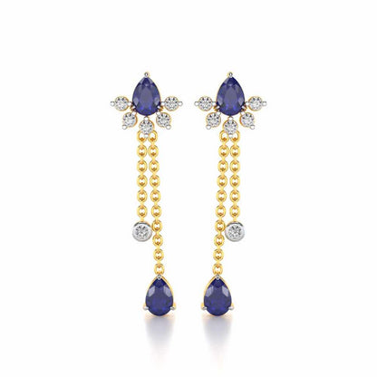 Violet Bask Silver Earrings - Yellow Gold - Image 1