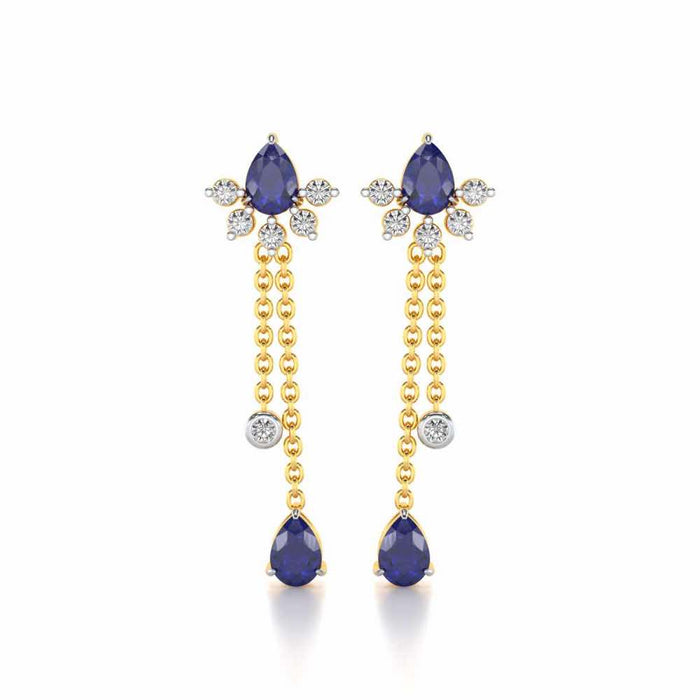 Violet Bask Silver Earrings - Yellow Gold - Image 1