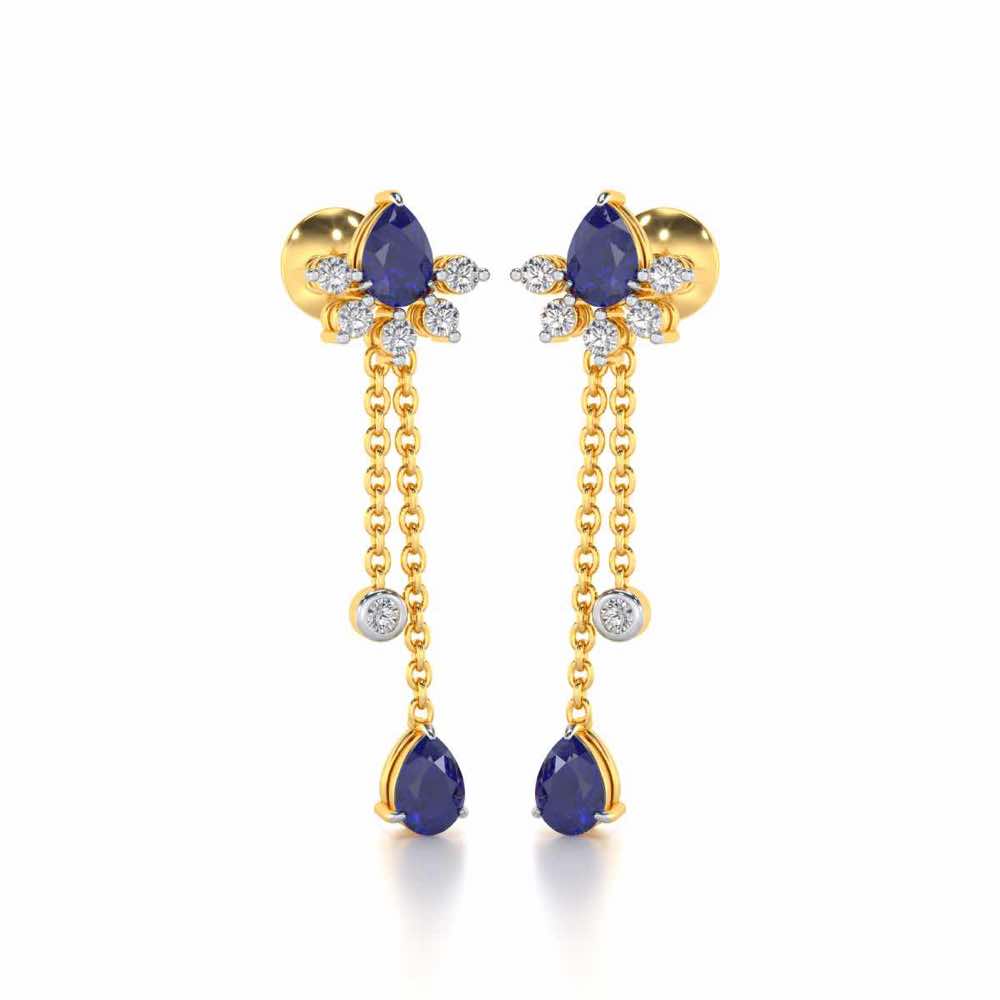 Violet Bask Silver Earrings - Yellow Gold - Image 2
