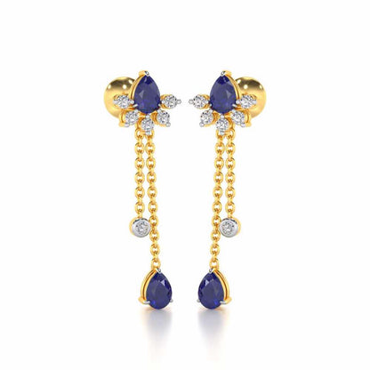 Violet Bask Silver Earrings - Yellow Gold - Image 2