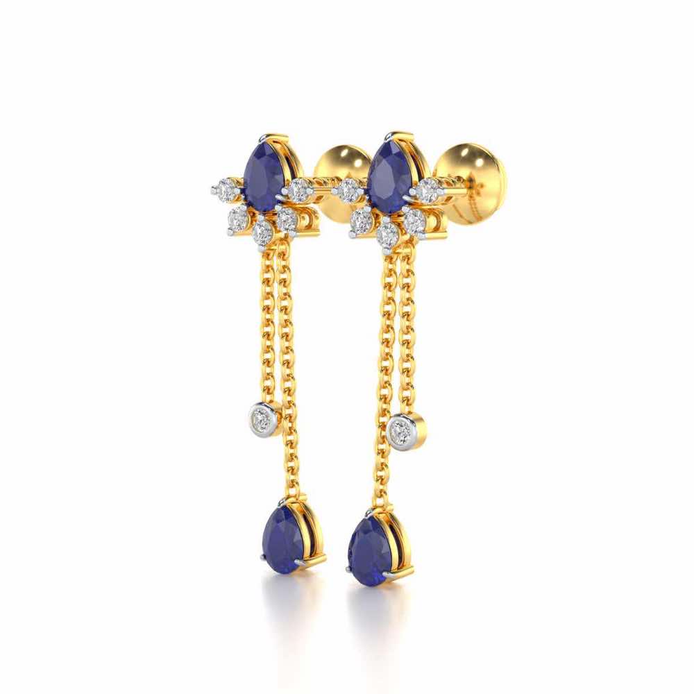 Violet Bask Silver Earrings - Yellow Gold - Image 3