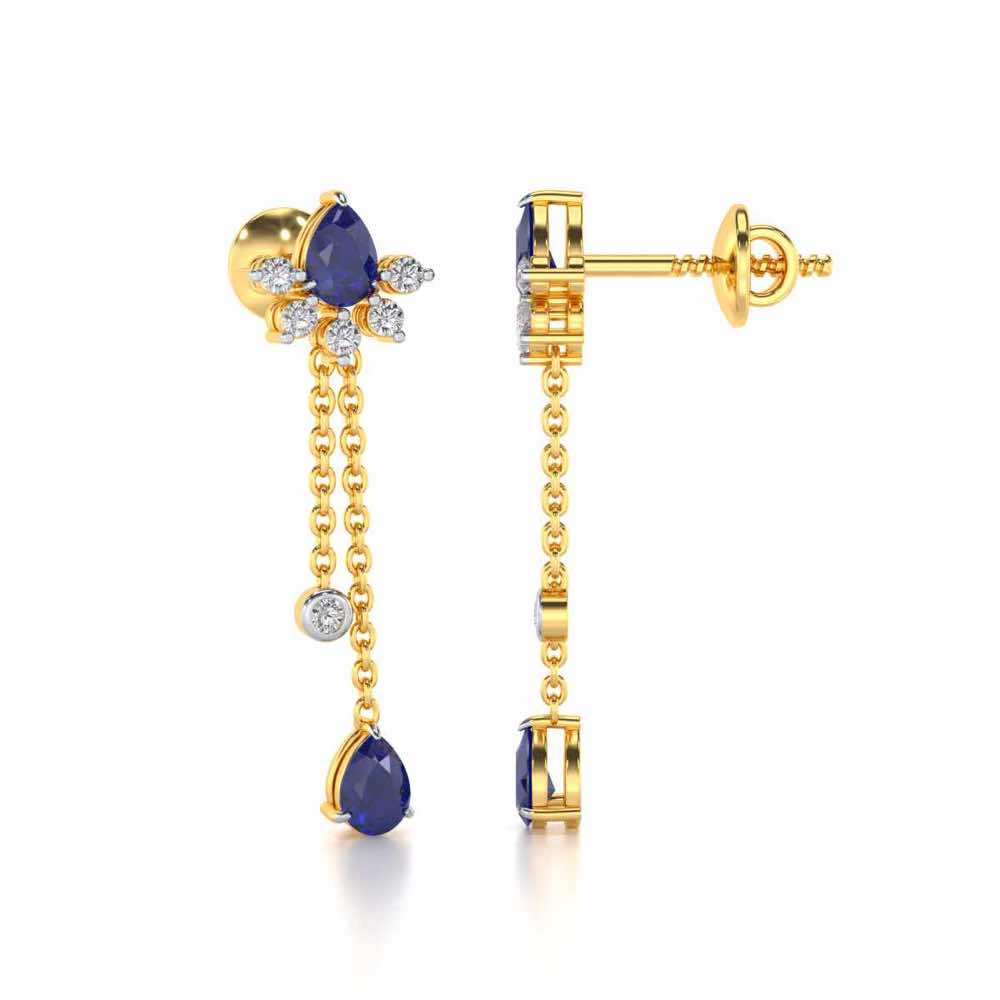 Violet Bask Silver Earrings - Yellow Gold - Image 4