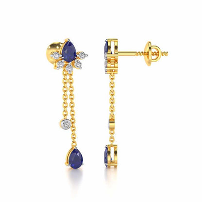 Violet Bask Silver Earrings - Yellow Gold - Image 4