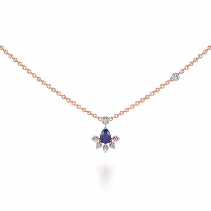 Violet Bask Silver Necklace - Rose Gold - Image 1
