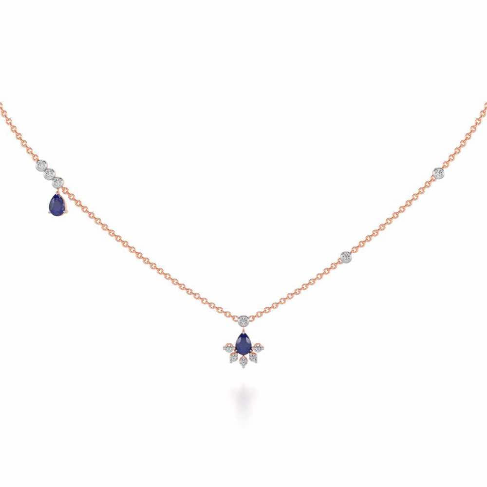 Violet Bask Silver Necklace - Rose Gold - Image 2