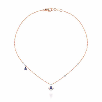 Violet Bask Silver Necklace - Rose Gold - Image 3