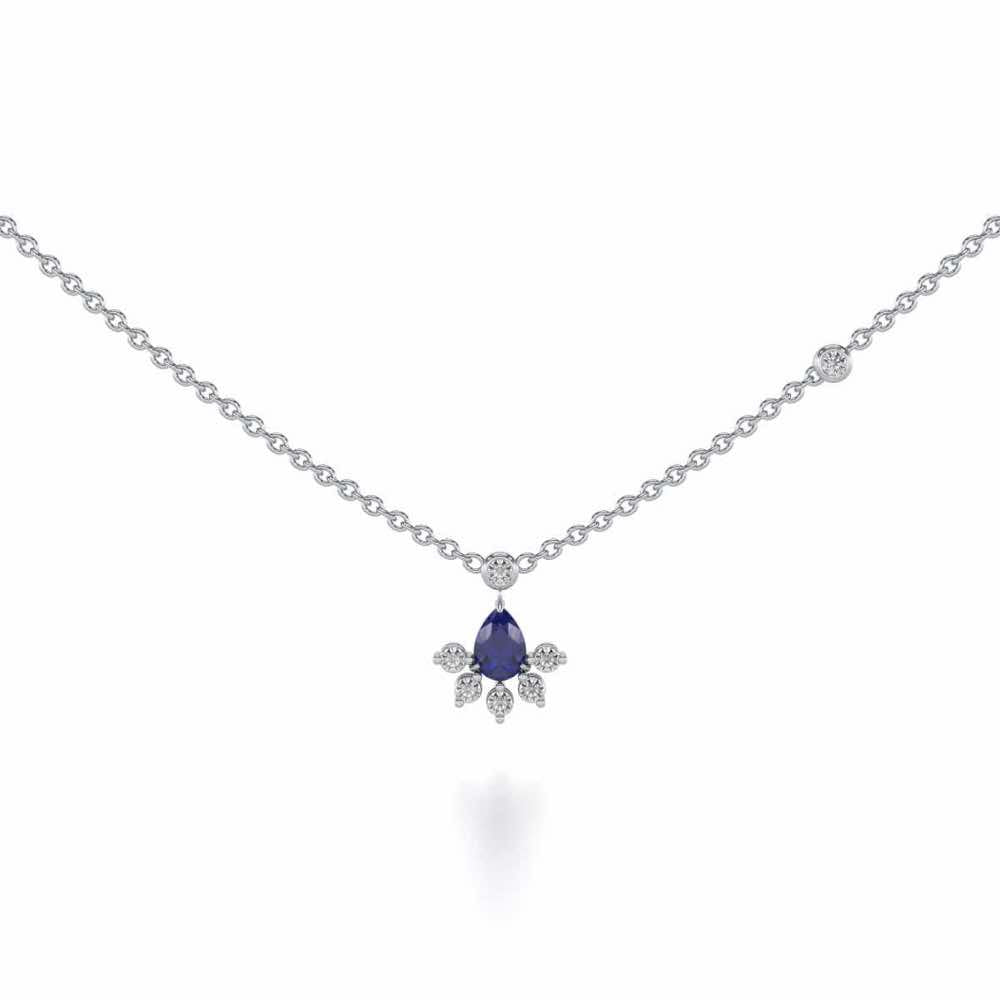 Violet Bask Silver Necklace - White Gold - Image 1