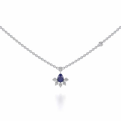 Violet Bask Silver Necklace - White Gold - Image 1