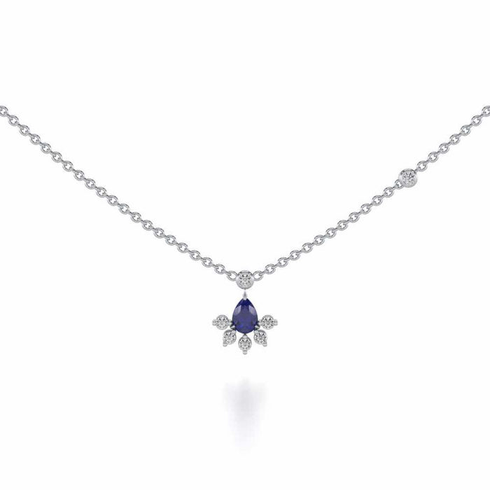 Violet Bask Silver Necklace - White Gold - Image 1