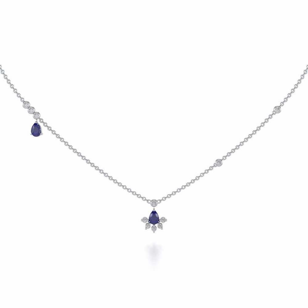 Violet Bask Silver Necklace - White Gold - Image 2