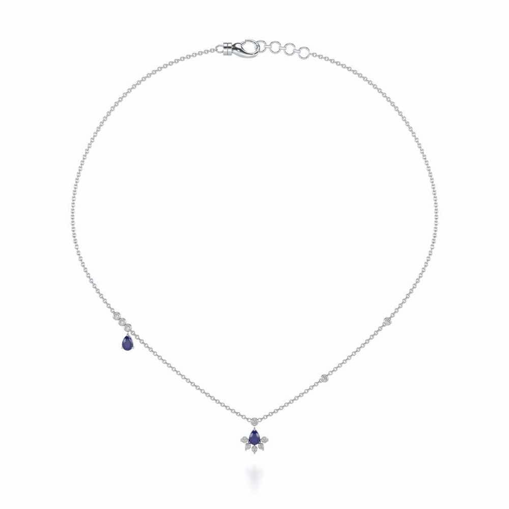 Violet Bask Silver Necklace - White Gold - Image 3