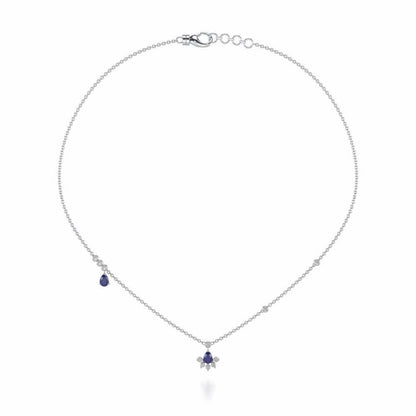 Violet Bask Silver Necklace - White Gold - Image 3