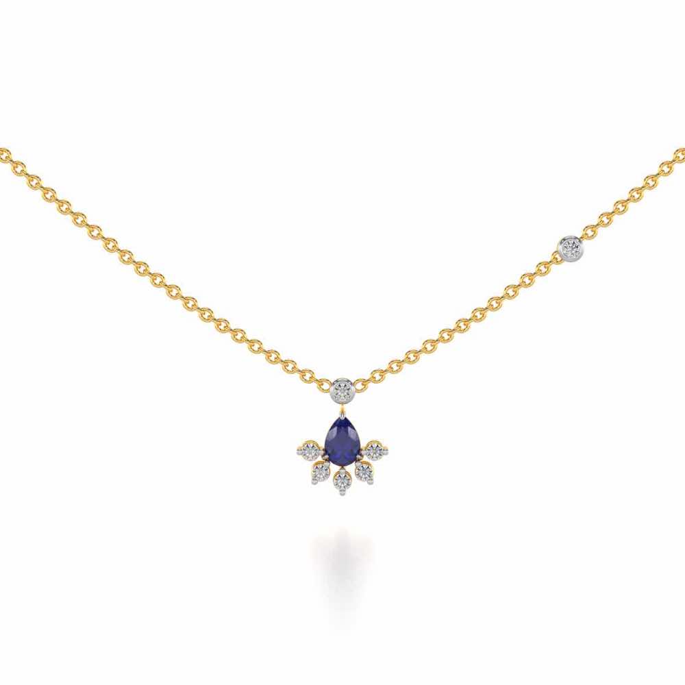 Violet Bask Silver Necklace - Yellow Gold - Image 1