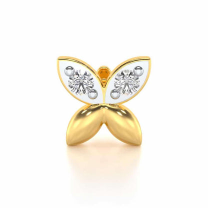 Vision Flora Silver Nosepin - Yellow Gold - Image 1