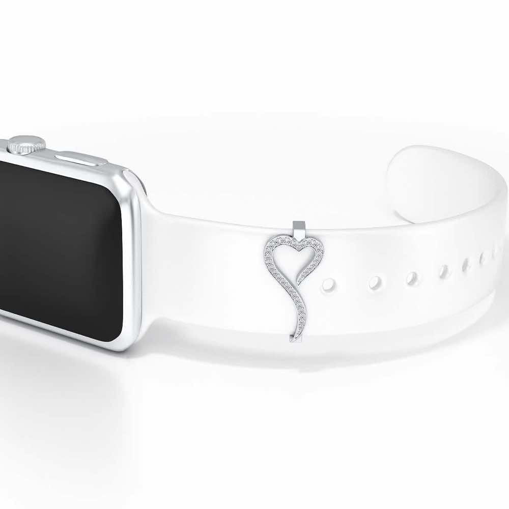 Vision Heart Silver Watch Band - White Gold - Image 1