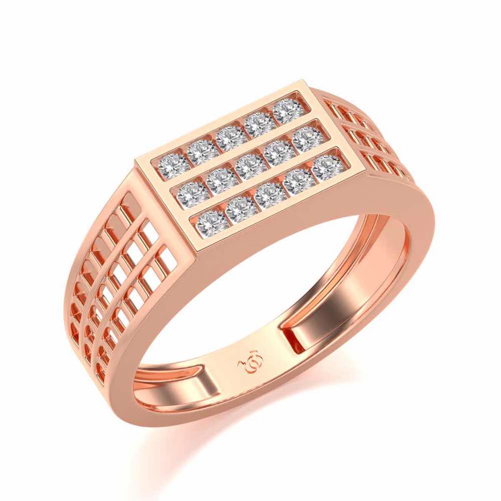 Visiona Silver Ring For Men - Rose Gold - Image 1