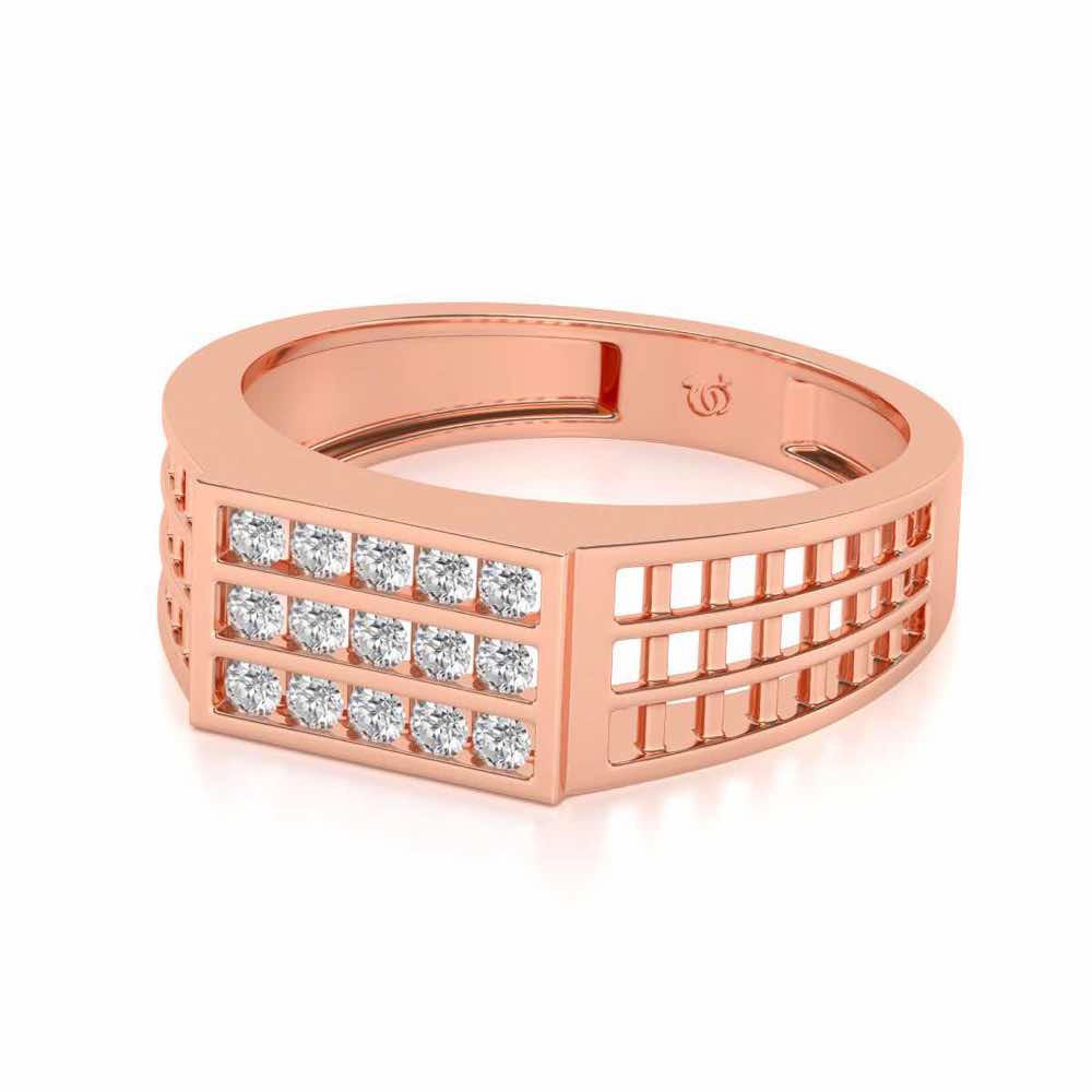 Visiona Silver Ring For Men - Rose Gold - Image 2
