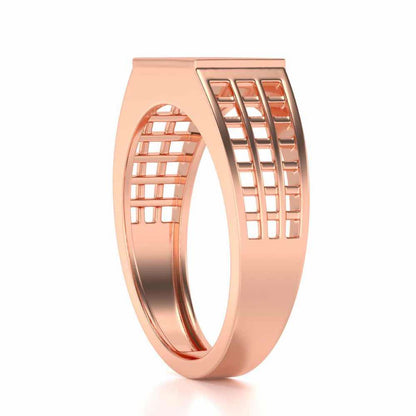 Visiona Silver Ring For Men - Rose Gold - Image 3