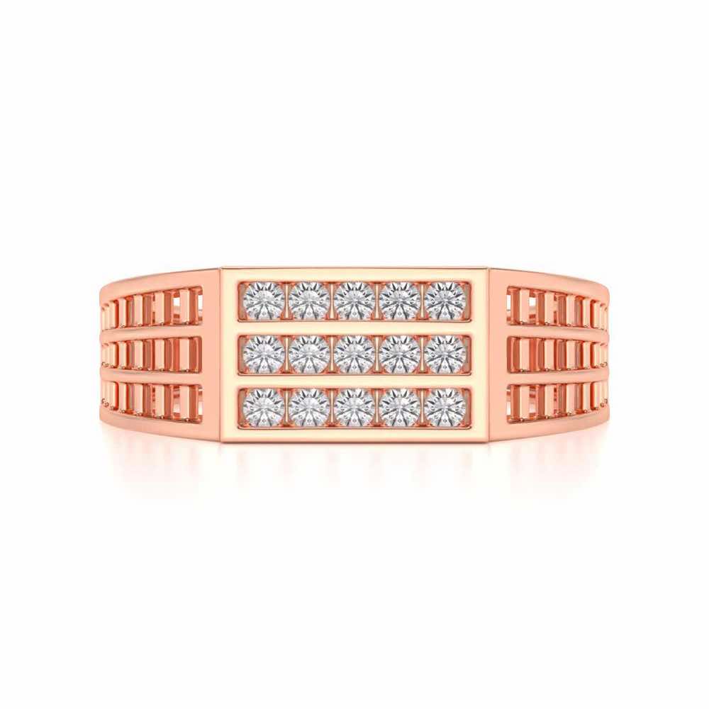 Visiona Silver Ring For Men - Rose Gold - Image 4