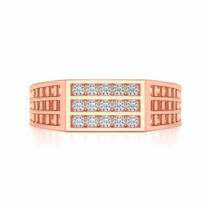 Visiona Silver Ring For Men - Rose Gold - Image 4