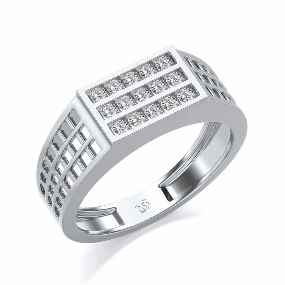 Visiona Silver Ring For Men - White Gold - Image 1