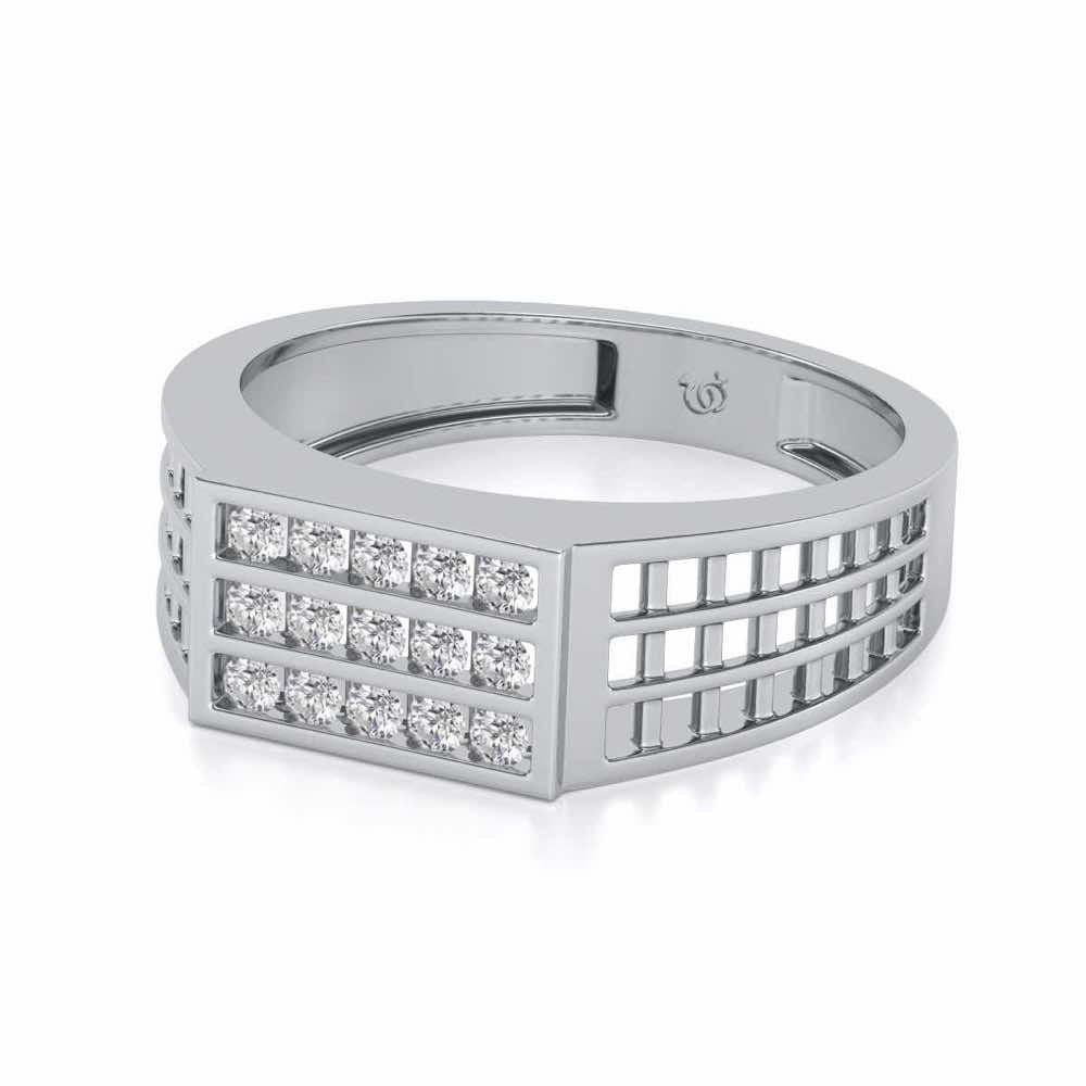 Visiona Silver Ring For Men - White Gold - Image 2