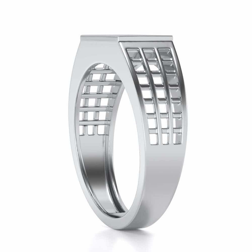 Visiona Silver Ring For Men - White Gold - Image 3