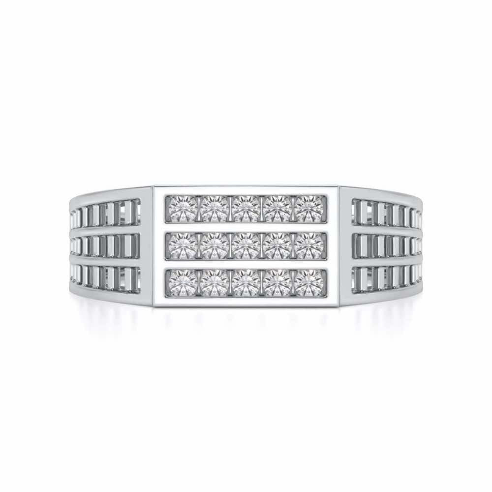 Visiona Silver Ring For Men - White Gold - Image 4