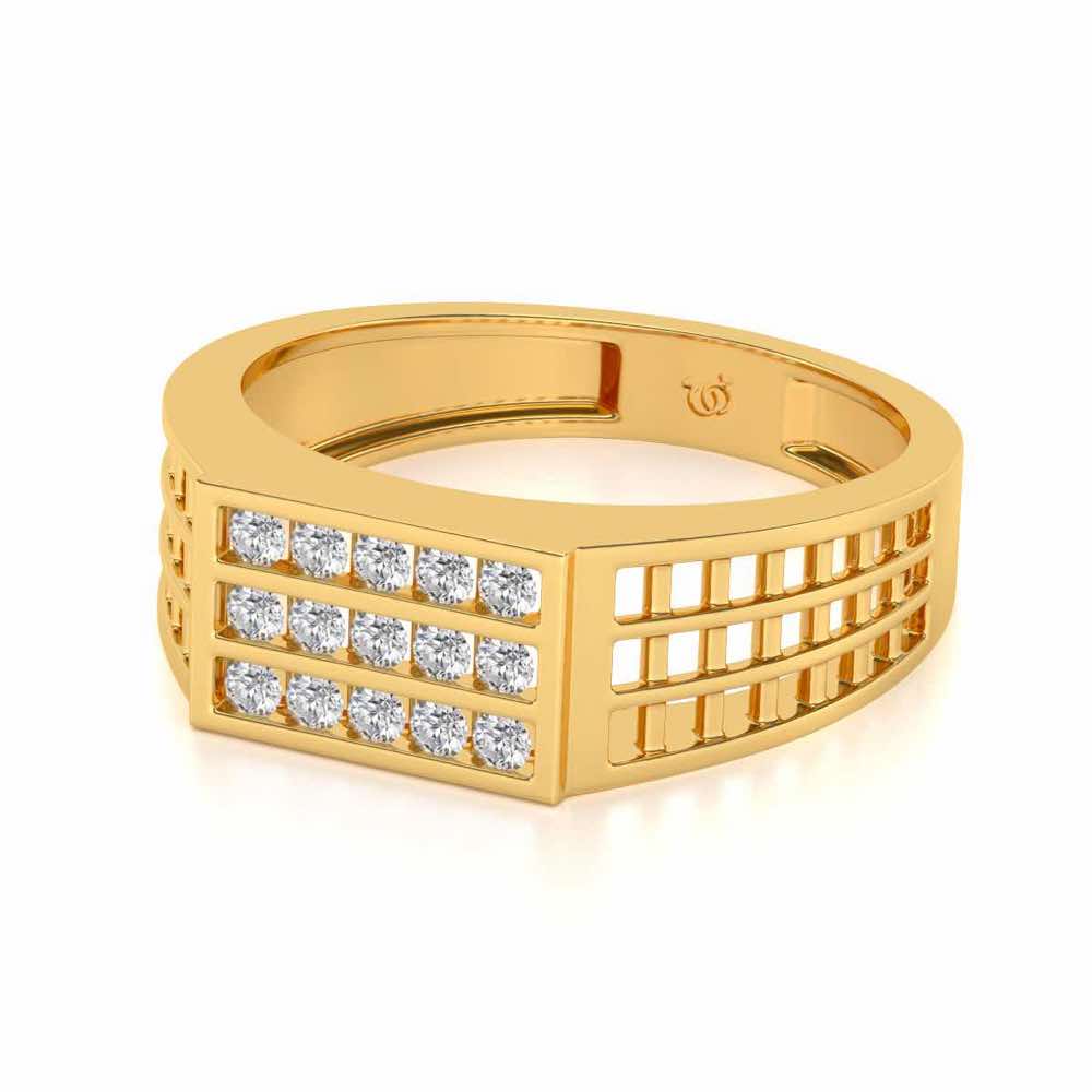 Visiona Silver Ring For Men - Yellow Gold - Image 2