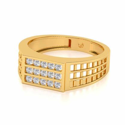 Visiona Silver Ring For Men - Yellow Gold - Image 2